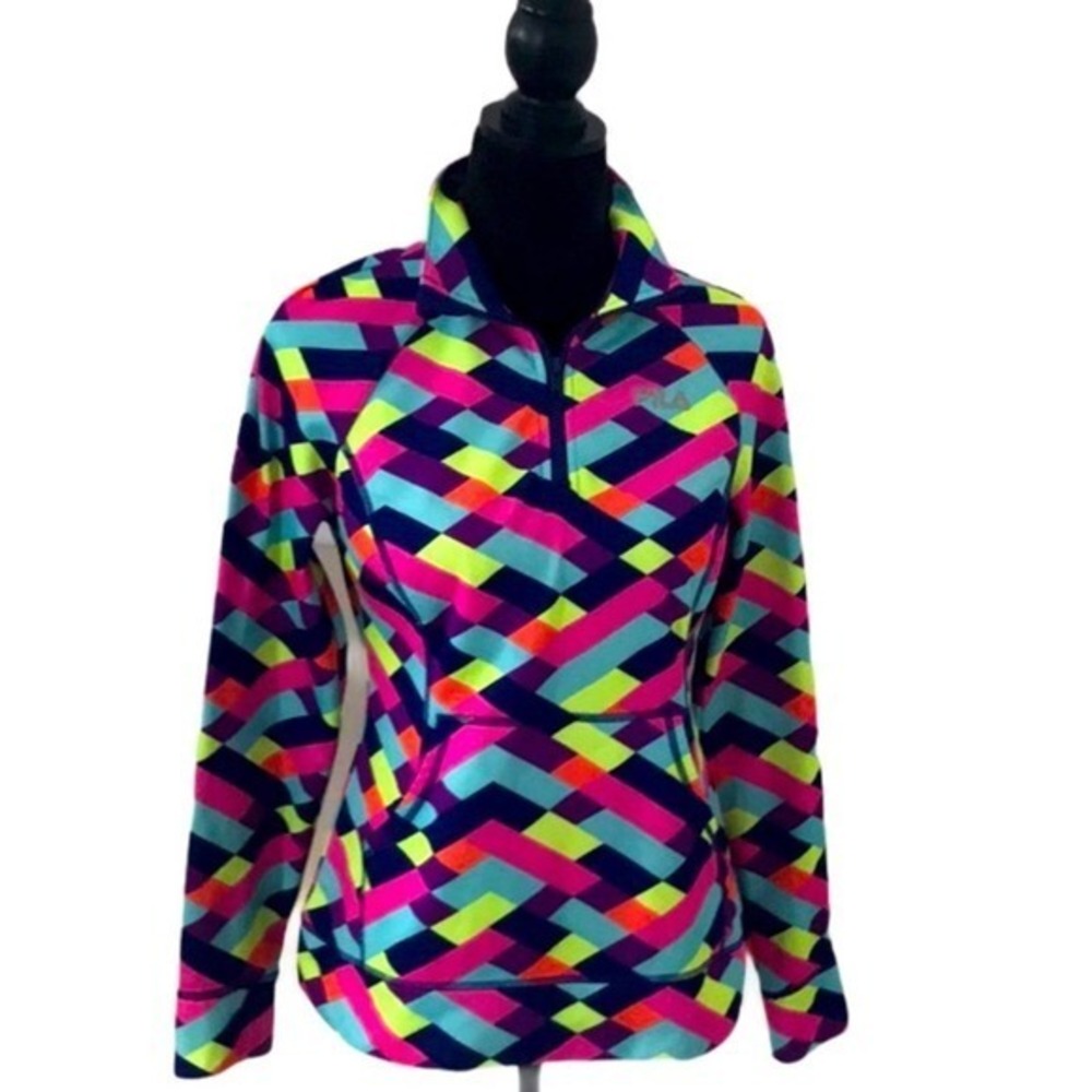 Fila Sport Multicolor 1/4 Pullover Jacket Size Sm